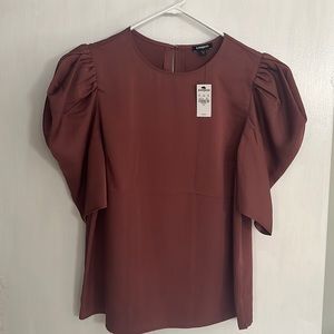 Express Puff Sleeve Blouse in Rust